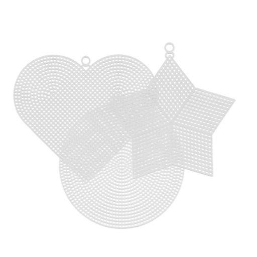 Канва KPL-08 Gamma пластиковая АССОРТИ 100% полиэтилен 5 х 3 шт большое (круг+сердце+звезда)