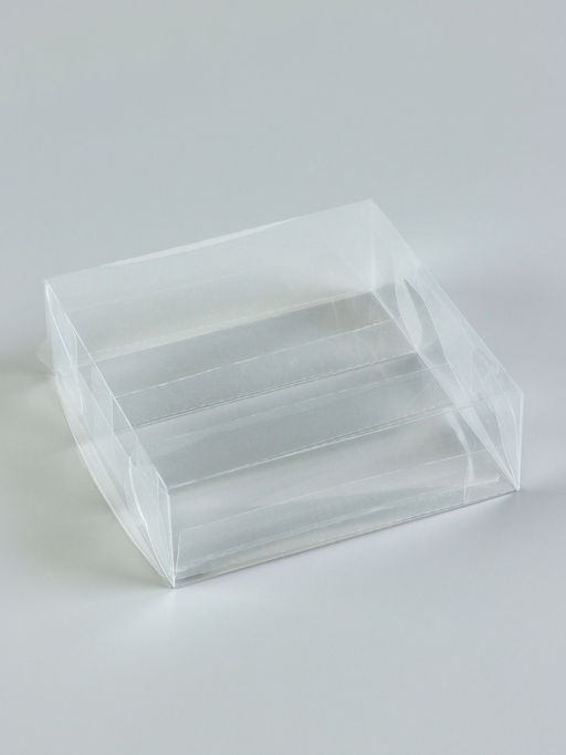 Цена за 5 шт. Коробка под 3 эклера, прозрачная, складная PVC, 15×15×5 см