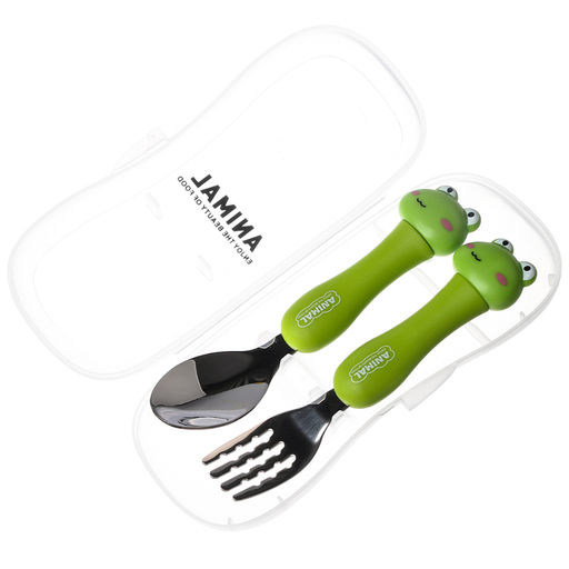 Набор детских столовых приборов в футляре Лягушата, вилка, ложка - Simaland фото 6