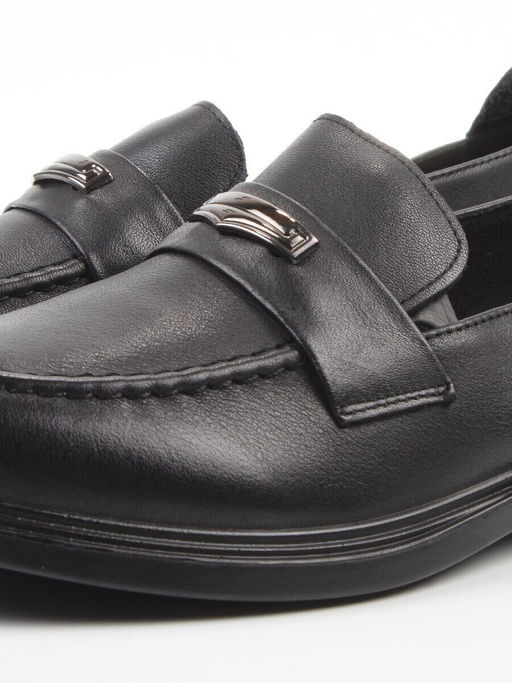 03-DHL206-1 BLACK Лоферы женские (натуральная кожа)