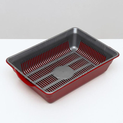 Туалет глубокий с сеткой 36 х 25 х 9 см, серый/бордовый - Simaland фото 3