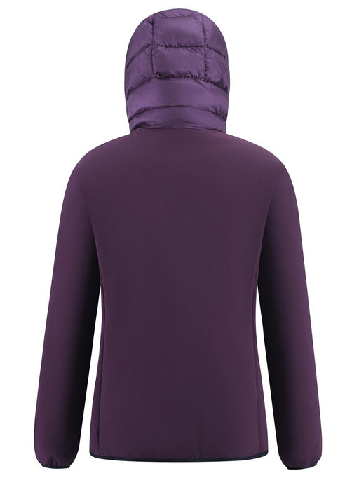 Куртка женская гибридная стёганая с капюшоном с графеновой подкладкой темно-фиолетового цвета 9626_1TF