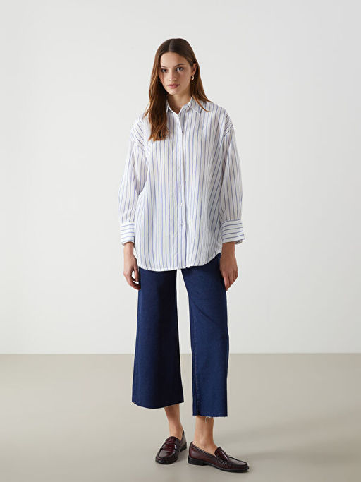 ?izgili Oversize Kad?n G?mlek Tunik