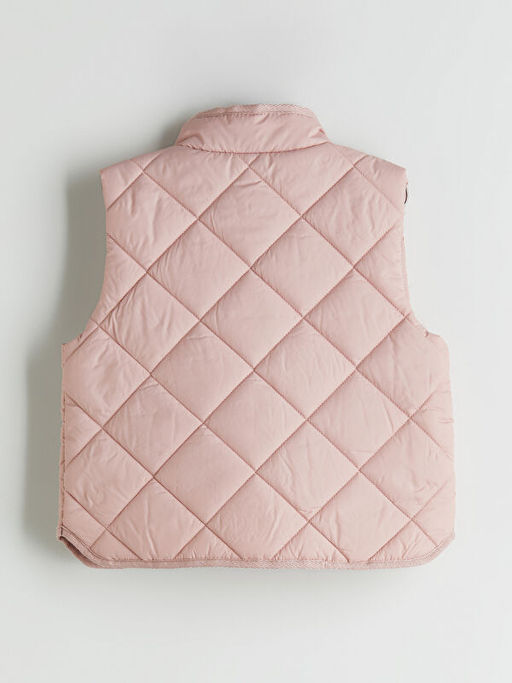 Kapitone Desenli Dik Yakal? K?z ?ocuk Yelek