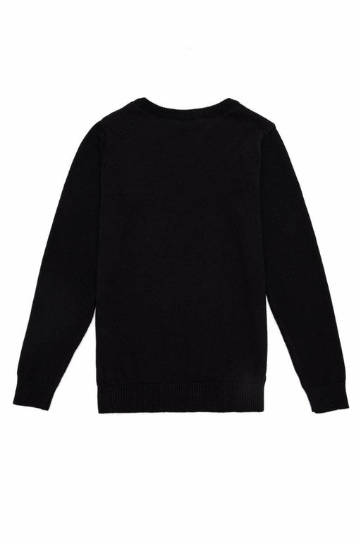 Черный трикотажный свитер с круглым вырезом для мальчика - U.s. polo assn фото 2