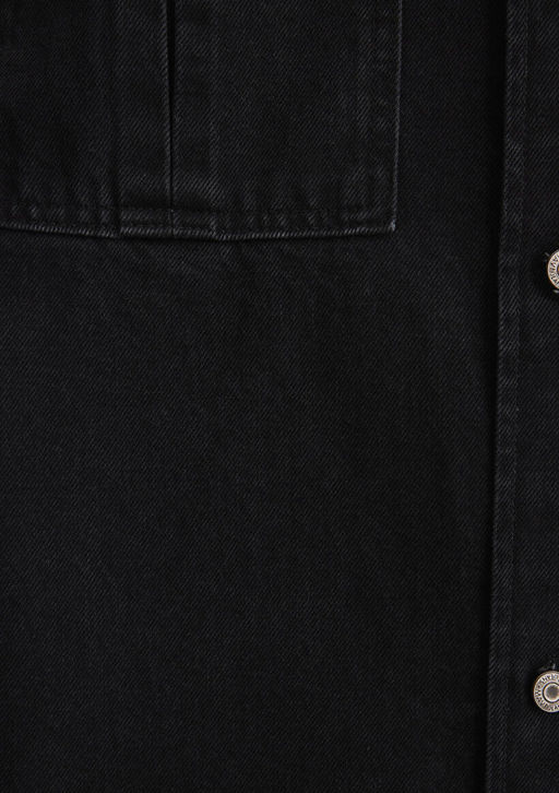 Siyah Denim Gomlek - Mavi фото 6