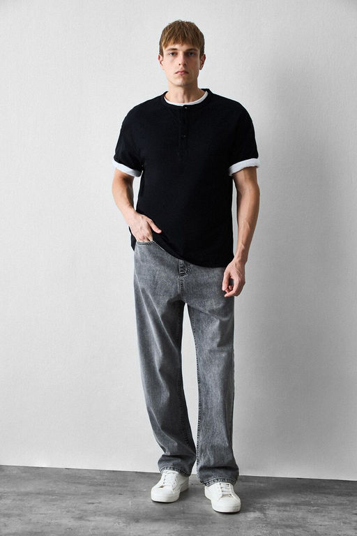 Джинсовые брюки Baggy Fit с широким узором и нормальной талией, широкие брюки - Defacto фото 14
