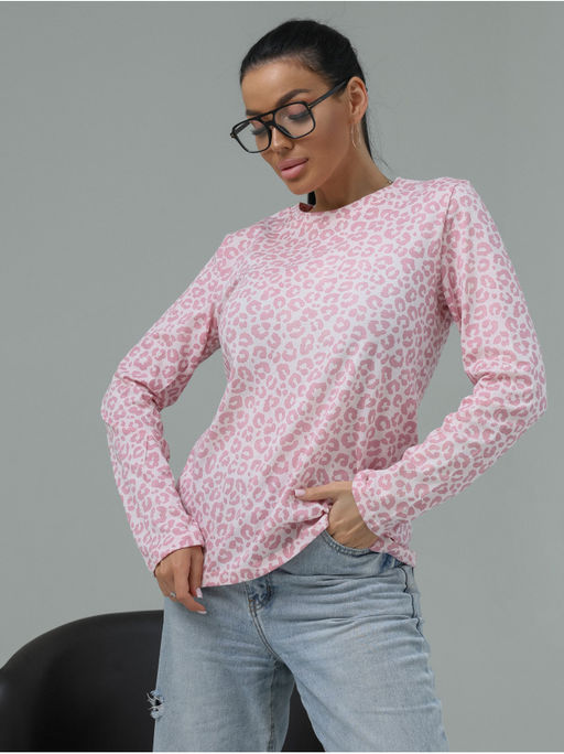 Лонгслив "Леопард" Розовый