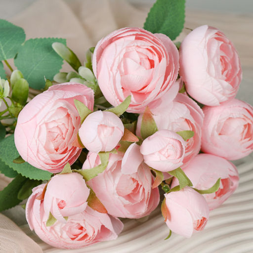 Цветок искусственный Букет роз 44 см / BR-92 /уп 240/ (Белый) - Галеонтрейд фото 3