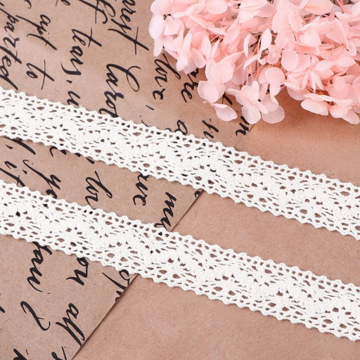 Кружево вязаное, 20 мм, 10±1 м, белое