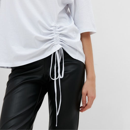 Футболка с кулиской женская MINAKU REGULAR FIT, белая, размер 52