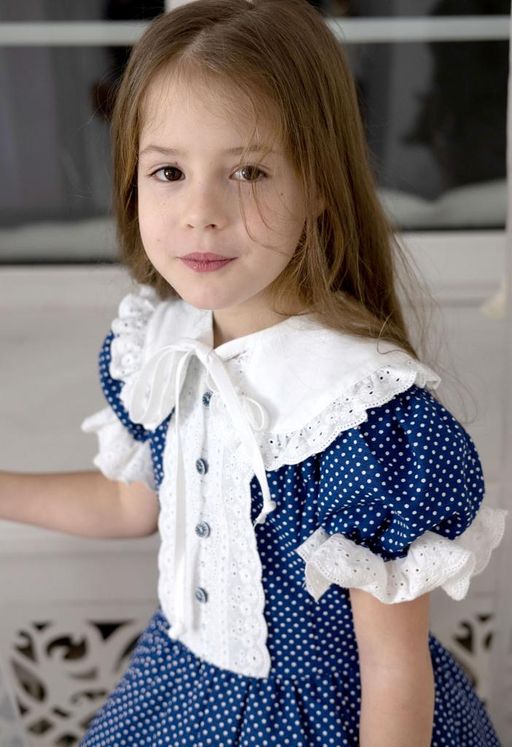 платье для девочки МТ22-4Шарлотта горошек на синем - Etoelf фото 6