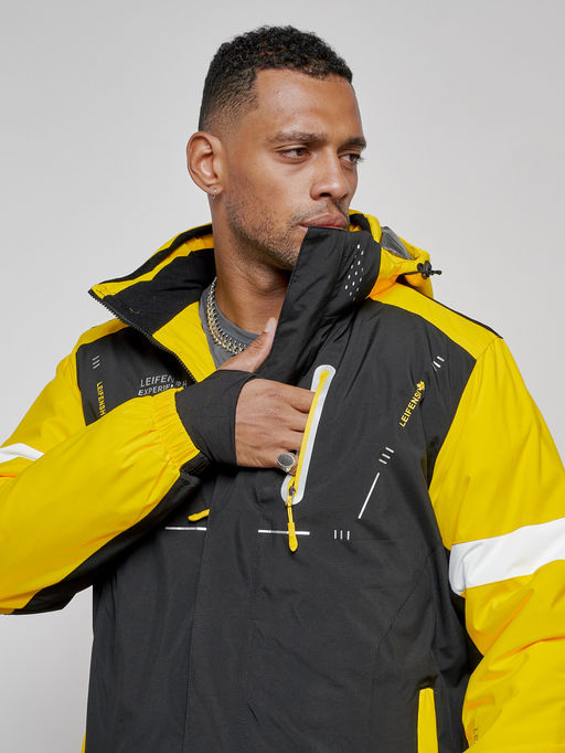 Горнолыжный костюм мужской зимний желтого цвета 6313J - Leifensh фото 9