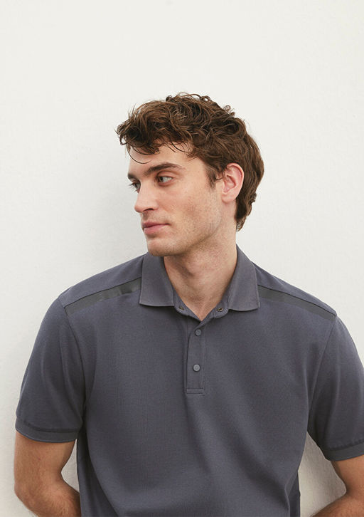 Siyah Polo Tisort - Mavi фото 11