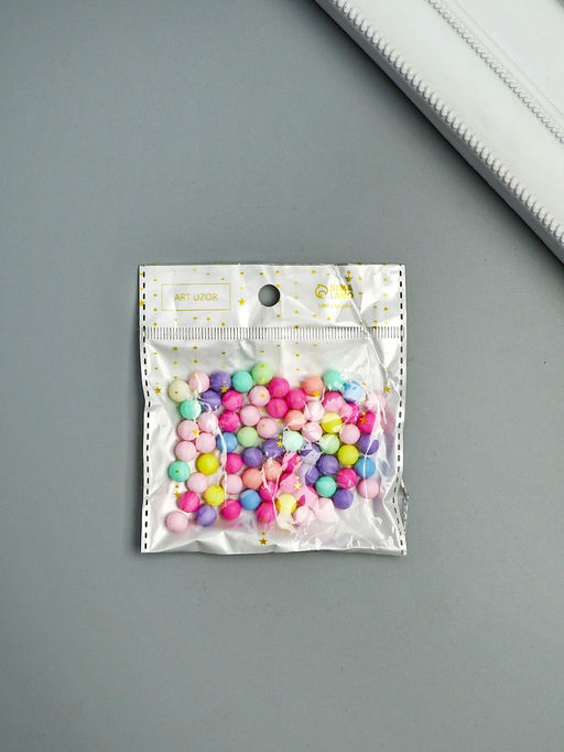 Шарики  для творчества пластик "Маршмеллоу" матовые набор 20 гр d=0,8 см