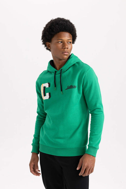 DeFactoFit NBA Boston Celtics толстая толстовка стандартного кроя с капюшоном  фото 4