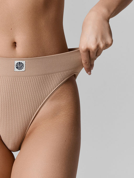 Цена за 2 штуки! Трусы слипы женские бежевые с высокой посадкой - Mark formelle фото 5