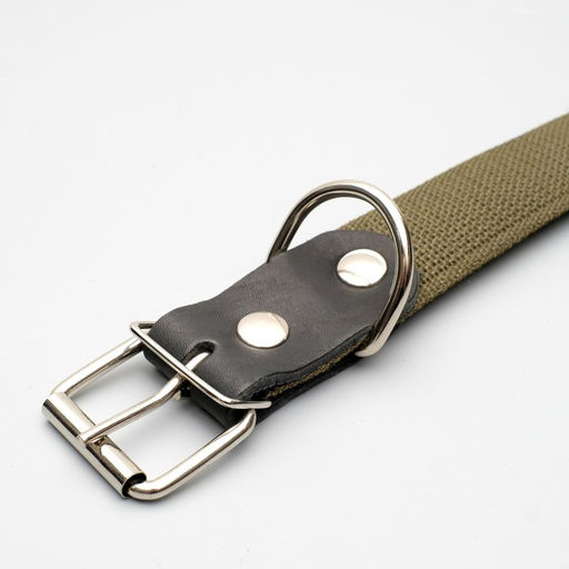 Ошейник брезентовый безразмерный однослойный, 72 х 3,5 см, ОШ 45-60 см, хаки - Пижон фото 3