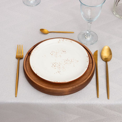 Скатерть Этель Линии цв.серебро, 142*283 +/-3 см, 115 10 гр,100% п/э  фото 5