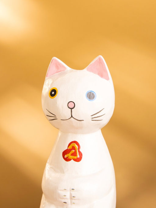 Сувенир «Кот сидячий», 7×5×15 см, дерево, белый