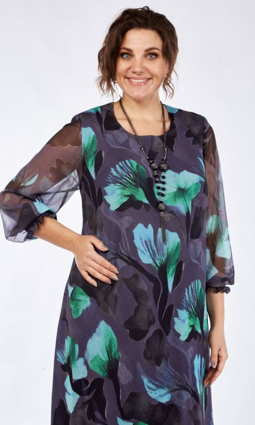 Белорусское шифоновое платье с цветочным принтом - Almond фото 4