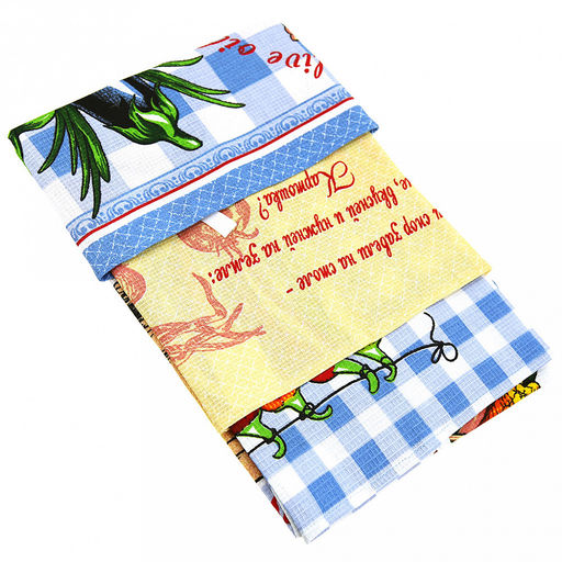 Полотенце вафельное 48х62см "Урожай", 171г/м2, хлопок 100%, комплект 3шт, "Домашняя мода" (Россия)