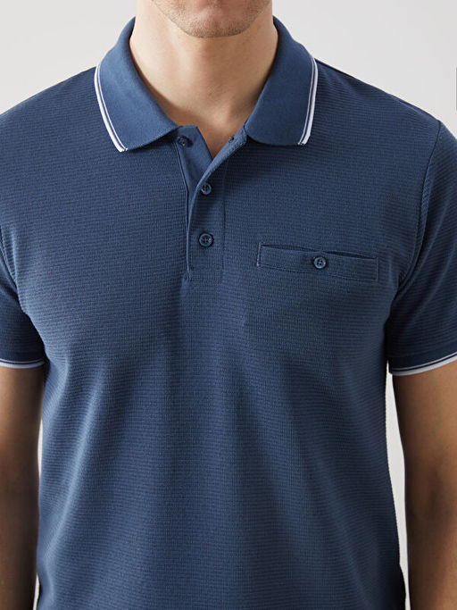 Polo Yaka K?sa Kollu Erkek Dokulu Ti??rt