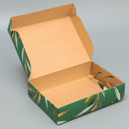 Цена за 2 шт. Коробка подарочная складная с крафт оборотом, упаковка, «Present», 21×15×5 см