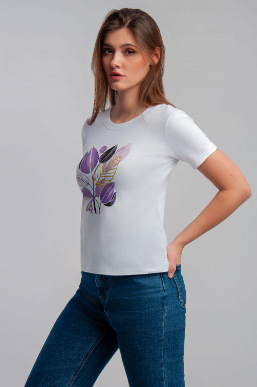 Арт. 3749 Футболка женская 42-50 (5 шт) Цвет:белый - Калинка фото 2
