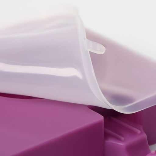 Форма для мороженого Любовь, силикон, 19.5?11?2.5 см, 2 ячейки, с крышкой и палочками (50 шт.), сиреневая