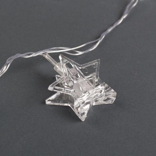 Гирлянда Нить 4.5 м с насадками Прищепки-звёзды, IP20, прозрачная нить, 20 LED, свечение мульти (RG/RB), мигание, 220 В - Luazon lighting фото 5