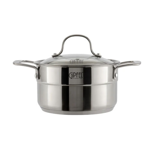 1273 GIPFEL Кастрюля GALA 18х10см/ 2.3 л со стеклянной крышкой, с индукционным капсульным дном. Материал: нерж. сталь 18/10. Толщина: 0,7мм / 4 мм  фото 2