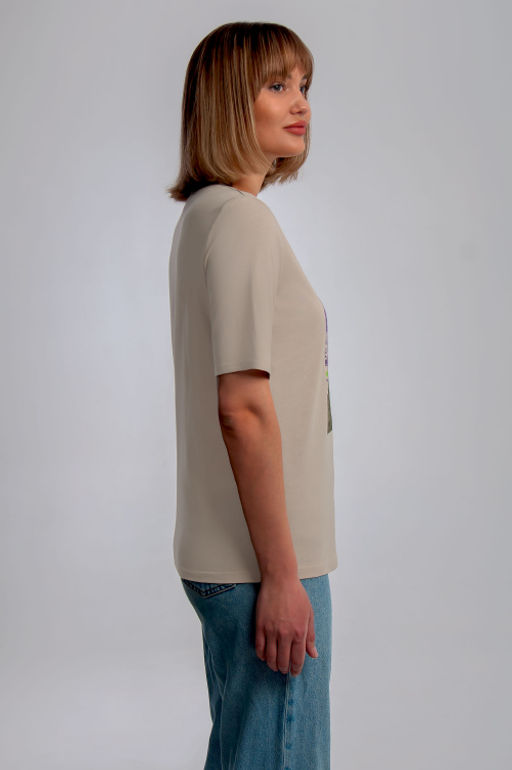 Арт. 31107 Футболка женская 44-52 (5 шт) Цвет:бежевый - Калинка фото 9