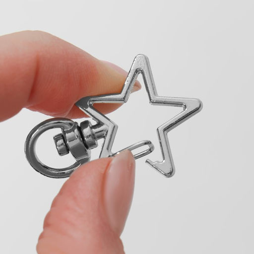 Карабин металлический «Звезда», 34×24 мм / 8×2.2 мм, 5 шт., под серебро