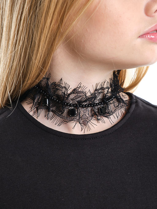 Чокер ажурный черный PR3638 черный - Mini maxi фото 2