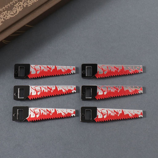 Цена за 6 шт. Декор для творчества акрил зеркальный «Окровавленная пила», 5.1×1.3×0.3 см