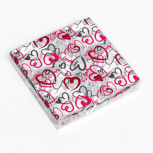 Цена за 5 шт. Коробка для печенья, «Сердца» 15×15×3 см