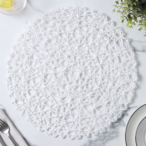 Цена за 12 шт. Салфетка сервировочная на стол Доляна «Одуванчик», d=38 см, цвет белый