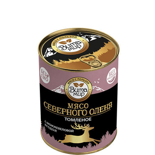 Мясо северного оленя томлёное с можжевеловой ягодой ВитаМир , 340г