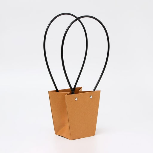 Цена за 10 шт. Сумка для цветов крафт влагостойкая, 12×12 - 8×8 - 12.5 см