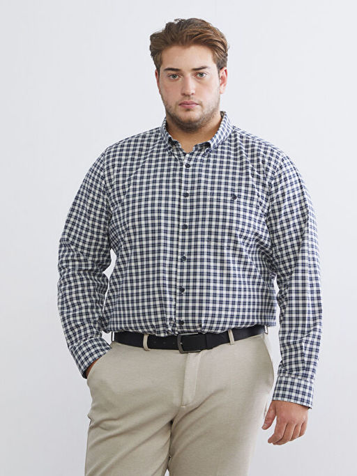 Regular Fit Uzun Kollu Ekose Oxford Erkek G?mlek