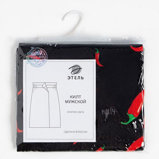 Полотенце - килт вафельное мужское для бани Перчики, 75?150 см, хлопок 100 %