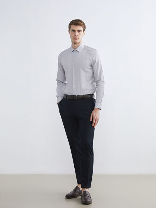 Slim Fit Uzun Kollu ?izgili Erkek G?mlek