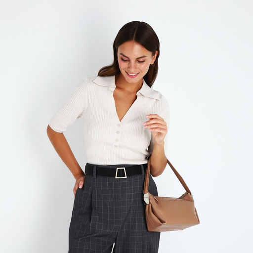 Сумка-багет на молнии, цвет бежевый - Simaland фото 2