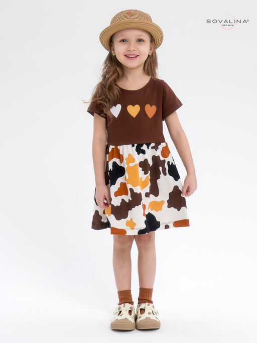 Платье Лето шоколад-муму сердечки LE - Sovalina фото 5