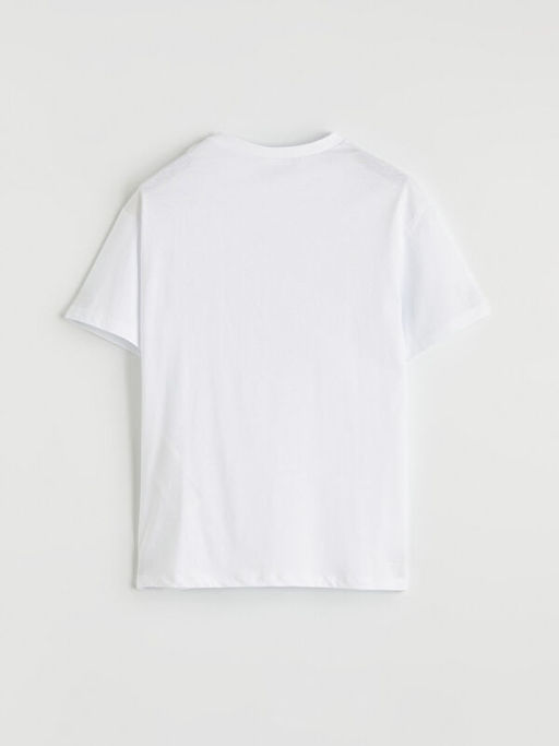 Bisiklet Yaka K?sa Kollu Bask?l? K?z ?ocuk Ti??rt