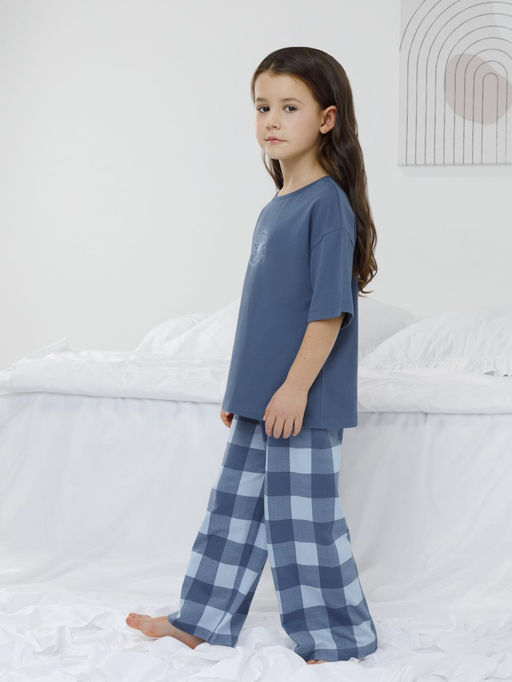 МП 1657/синий 4027 Н026.2 пижама для дев