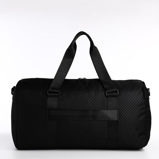 Сумка дорожная на молнии, наружный карман, держатель для чемодана, длинный ремень, цвет чёрный - Simaland фото 3