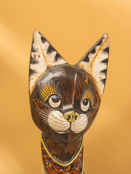 Сувенир «Кошка», 60×14×6 см, дерево, коричневый, МИКС