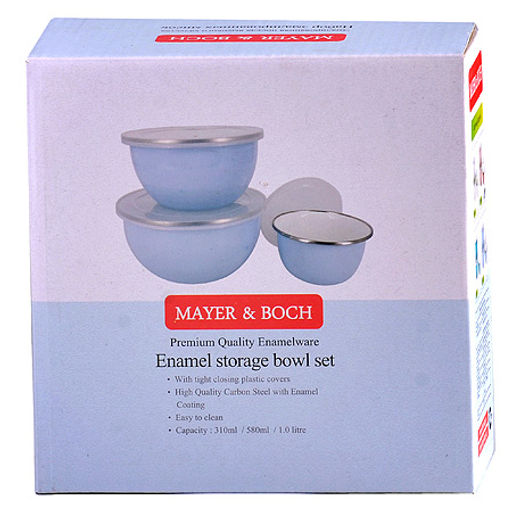 29496 Набор мисок 3пр с/кр эмальMB (х24) - Mayer&boch фото 3